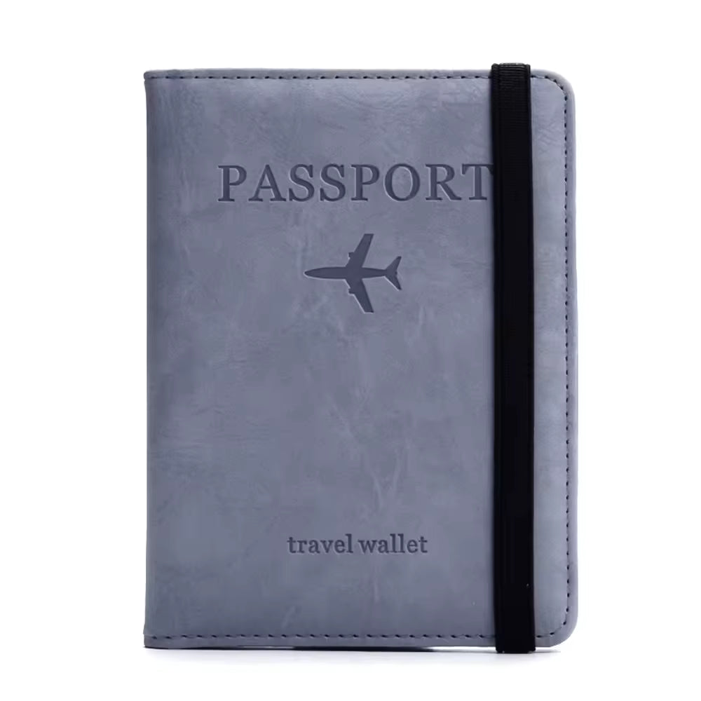 Grått passfodral med RFID-skydd – modernt resefodral för pass och kort