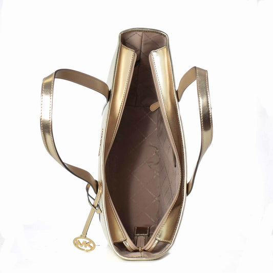 Michael Kors Handväska Pratt Metallisk Glans Guld