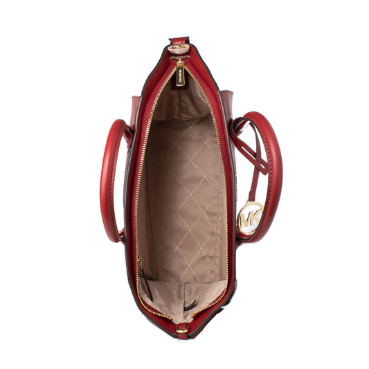 Michael Kors Handväska Avril Slat Blixtlasstangning Röd