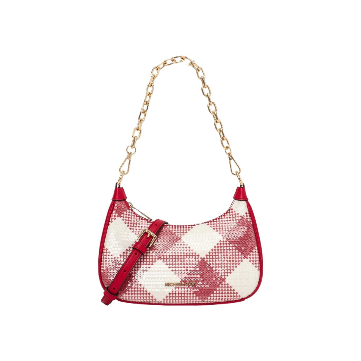 Michael Kors Handväska Cora Precisionsblixtlas Röd