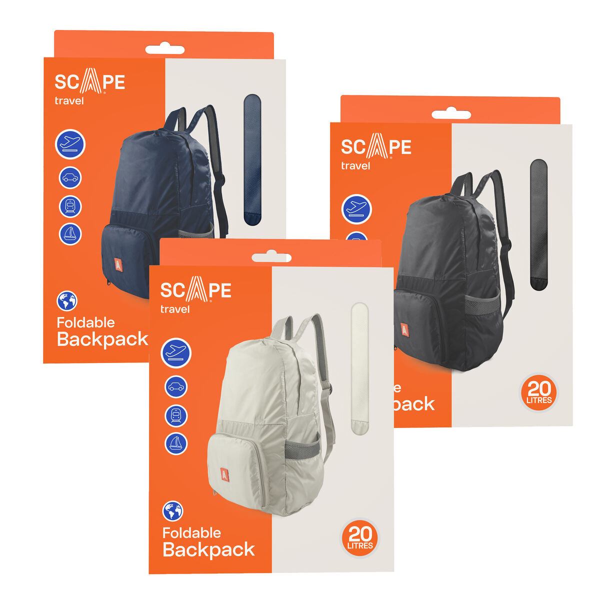 Scape Travel Ryggsäck Casual Scape Travel Blå Svart Grå Casual 20 L – produktbild 2 (Itsbag)