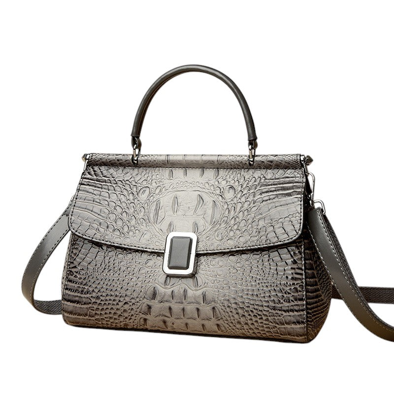 Elegant handväska i krokodilmönster – lyxig damväska i PU-läder