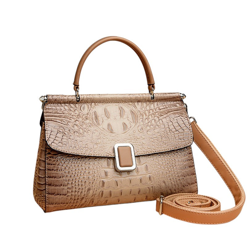 Elegant handväska i krokodilmönster – lyxig damväska i PU-läder