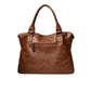 Brun handväska dam elegant tote bag med axelrem