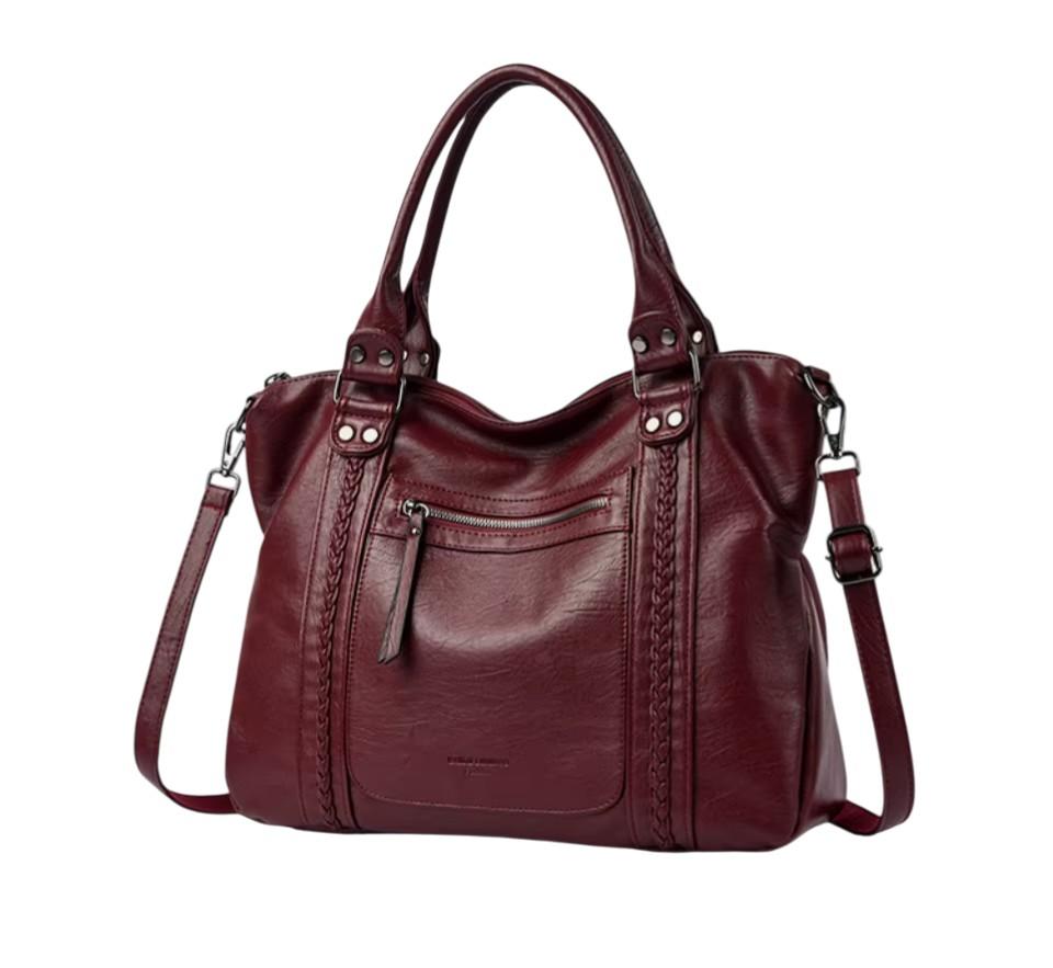 Röd handväska dam tote bag elegant vardagsväska