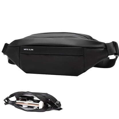 Herr crossbody bag i svart – vattentät midjeväska i modern design
