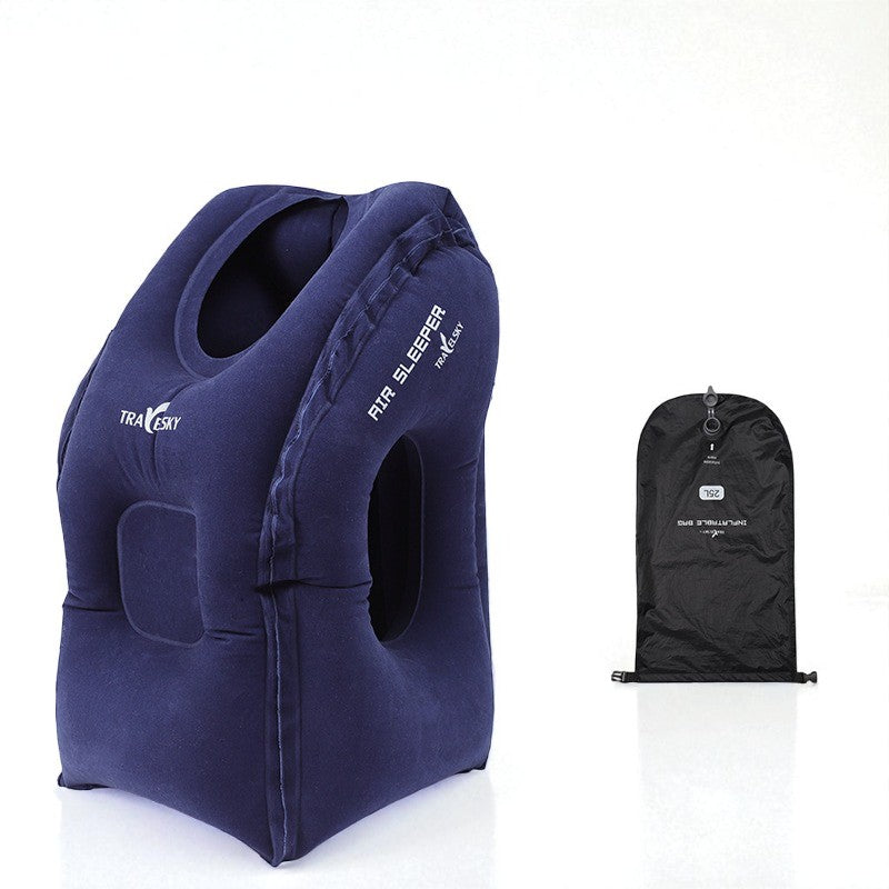 Uppblasbar Vilokudde – Smart sovkudde för flyg & resor
