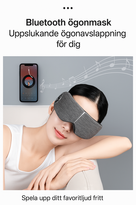 Grå ögonmassage-mask med värme – elektrisk sovmask för avslappning