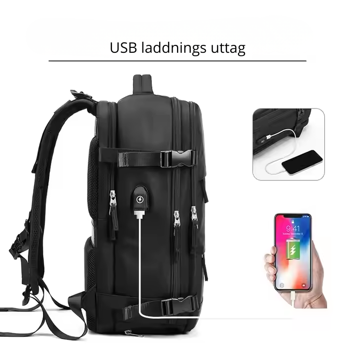 Reseryggsack-ryggsack-resa-resvaska-USB_laddnings_uttag
