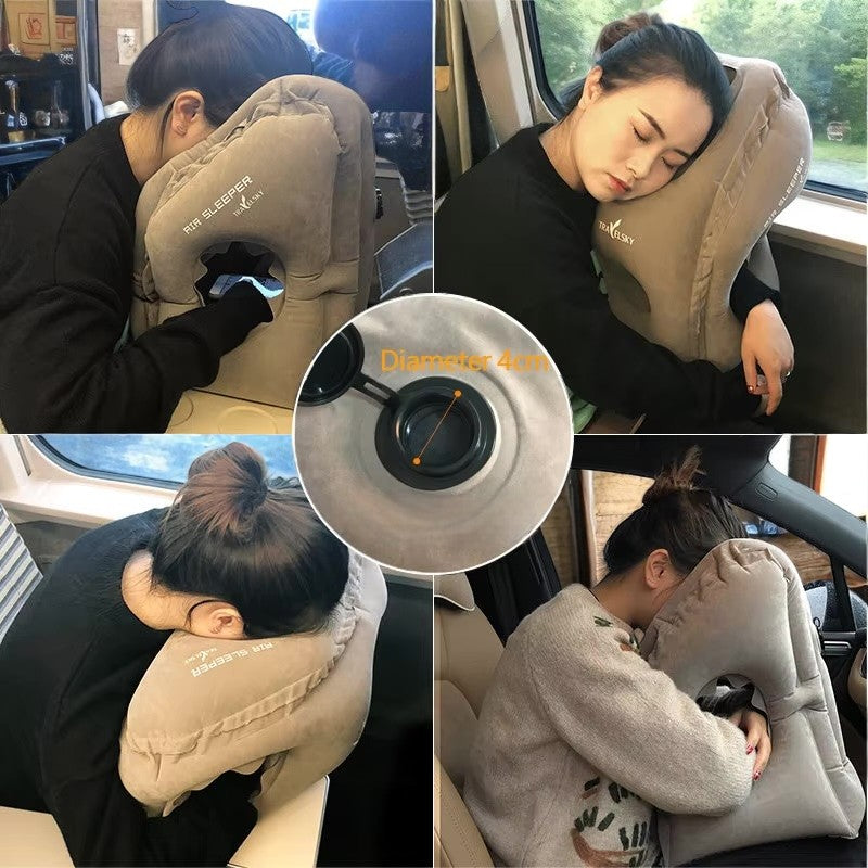 Uppblasbar Vilokudde – Smart sovkudde för flyg & resor