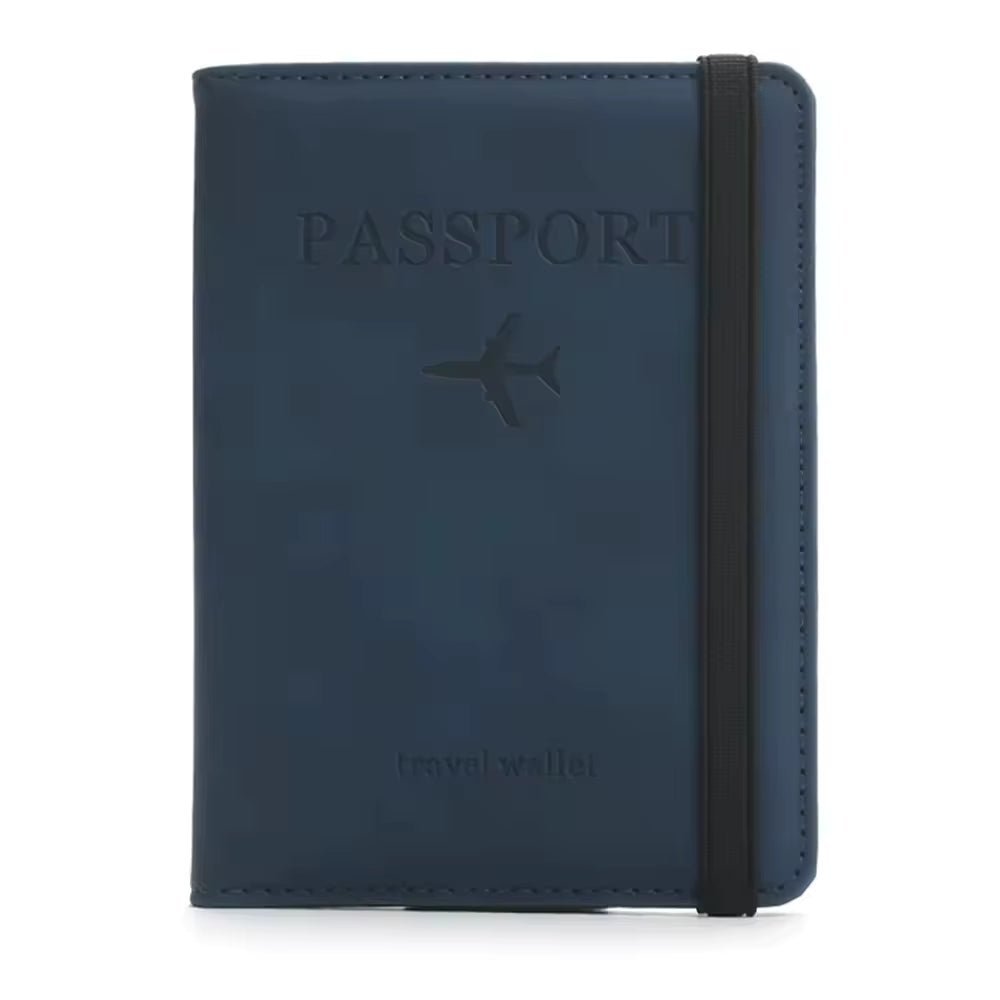 Blått passfodral med RFID-skydd – resefodral som är lätt att hitta i väskan