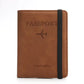 Brunt passfodral med RFID-skydd – klassiskt resefodral för pass och kort