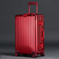 Itsbag.se red aluminum suitcase with TSA lock and 360° wheels, perfect for travel.