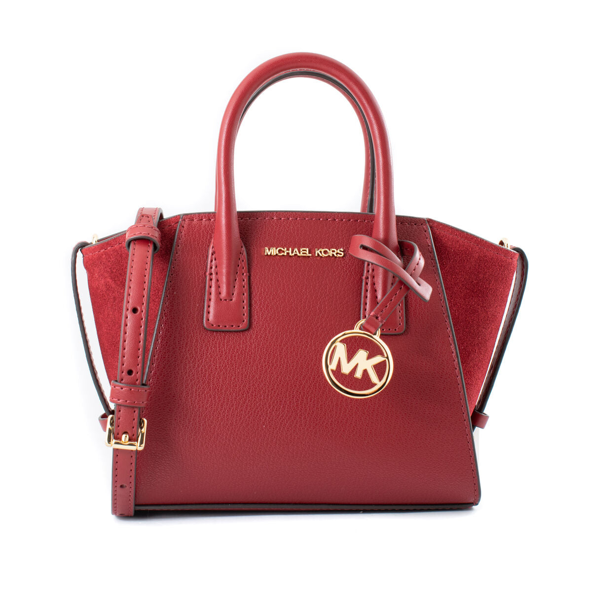 Michael Kors Handväska Avril Konstlader Slank Röd