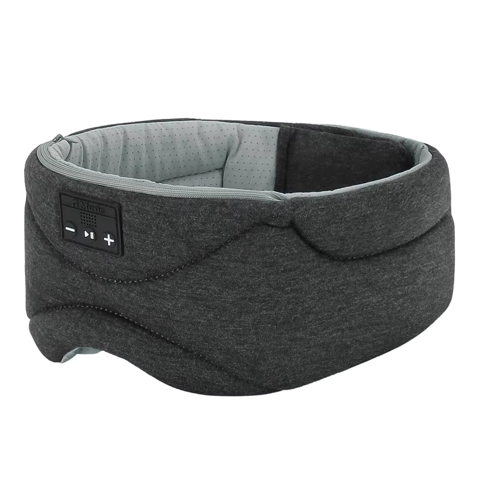 Bluetooth sovmask i svart färg – mörkläggande ögonmask med trådlösa högtalare