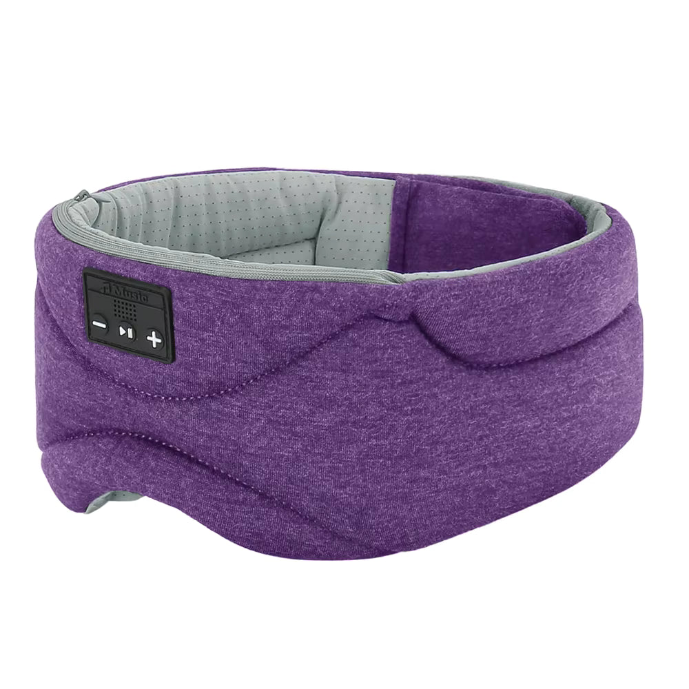 Bluetooth sovmask i lila färg – mörkläggande ögonmask med trådlösa högtalare