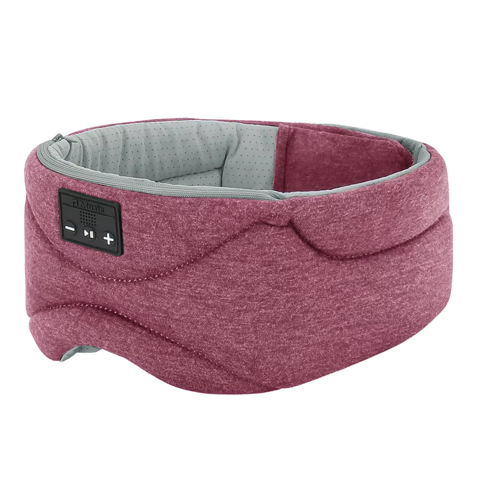 Bluetooth sovmask i rosa färg – mörkläggande ögonmask med trådlösa högtalare